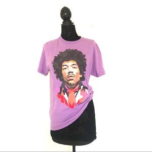 Purple Karl Ferris Jimmy Hendrix Graphic T-Shirt